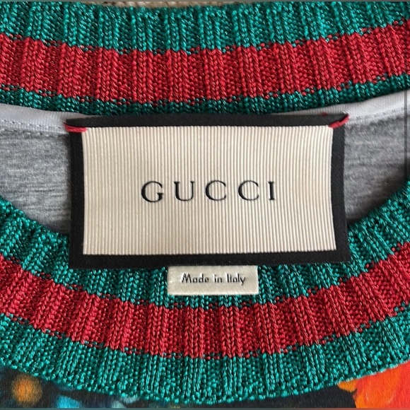 Gucci Multicolor Floral Cotton Tiger Sequin Embellished Sweatshirt Size XS - Picture 5 of 8